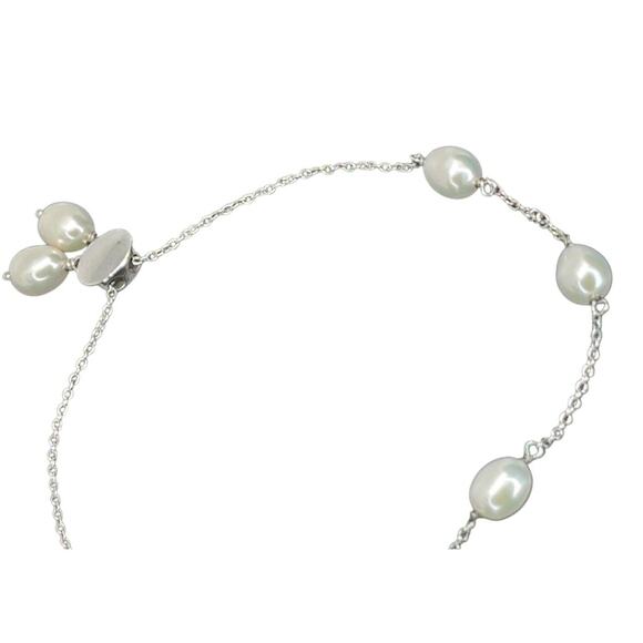 Sterling Silver Pearl(6mm) Bolo Bracelet Luxury Trendy Stunning Fashion Chic NEW - Picture 12 of 13